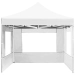 vidaXL Tente de réception pliable avec parois Aluminium 4 5x3 m Blanc