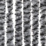 vidaXL Rideau anti-mouches gris et noir et blanc 90x200 cm chenille