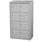 Bloc collectif Leabox 2x4 grade 3 simple face Extérieur fixation murale Gris clair RAL 7035 finition brillante