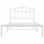 vidaXL Cadre de lit métal avec tête de lit blanc 100x190 cm