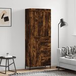 vidaXL Buffet haut Chêne fumé 69 5x34x180 cm Bois d'ingénierie