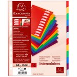 Intercalaires Polypropylène Opaque Semi Rigide 12 Positions - A4 Maxi - Couleurs Assorties - X 15 - Exacompta