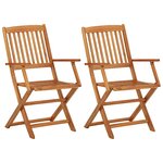 vidaXL Ensemble à manger de jardin pliable 3 Pièces Bois d'acacia solide