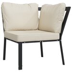 vidaXL Chaise de jardin avec coussins sable 76x76x79 cm acier