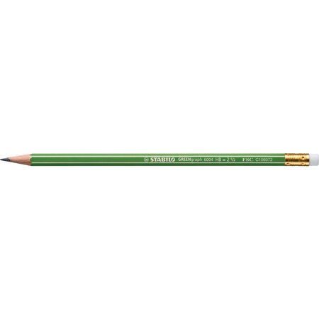 GreenGraph 6004 Crayon graphite, mine HB, corps hexagonal vert (paquet 12 unités)