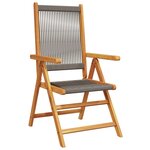 vidaXL Chaises de jardin lot de 2 gris bois d'acacia et polypropylène