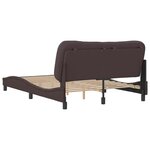 vidaXL Cadre de lit avec tête de lit Marron foncé 120x200 cm Tissu