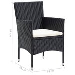 vidaXL Mobilier à dîner de jardin et coussins 5Pièces Résine tressée Noir