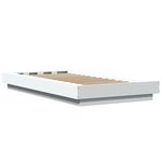 vidaXL Cadre de lit avec lumières LED blanc 75x190cm bois d'ingénierie