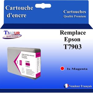Cartouche Compatible pour Epson WF4630DWF WF4640DTWF remplace Epson T7903 / T7913 (79XL) Magenta - T3AZUR