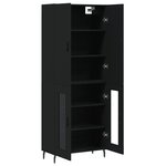 vidaXL Buffet haut Noir 69 5x34x180 cm Bois d'ingénierie