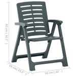 vidaXL Chaises de jardin 2 Pièces Plastique Vert