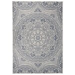 vidaXL Tapis à tissage plat d'extérieur 160x230 cm Motif bleu