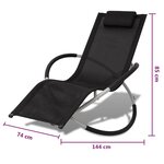 vidaXL Chaise longue géométrique d'extérieur Acier Noir et gris