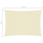 vidaXL Voile de parasol tissu oxford rectangulaire 3x4 5 m crème