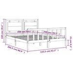 vidaXL Cadre de lit avec tête de lit blanc King Size bois massif
