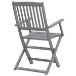 vidaXL Mobilier à dîner de jardin 7 Pièces Bois d'acacia massif Gris