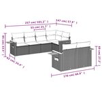 vidaXL Salon de jardin avec coussins 7 Pièces beige résine tressée