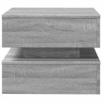 vidaXL Table basse avec lumières LED sonoma gris 50x50x40 cm
