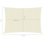 vidaXL Voile d'ombrage 160 g/m² Crème 3x4 5 m PEHD