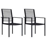 vidaXL Chaises de jardin lot de 2 Rotin PVC Noir