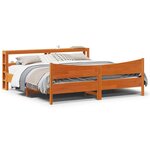 vidaXL Cadre de lit et tête de lit cire marron 200x200 cm bois de pin
