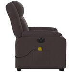 vidaXL Fauteuil inclinable de massage électrique Marron foncé Tissu