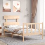 vidaXL Cadre de lit avec tête de lit 90x200 cm bois massif