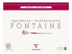Bloc Fontaine 25F grain fin 42x56 300g encollé 4 côtés CLAIREFONTAINE