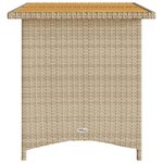 vidaXL Table de jardin avec dessus en bois noir 110x68x70 cm rotin