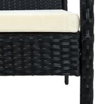 vidaXL Chaise de jardin avec coussin Résine tressée Noir