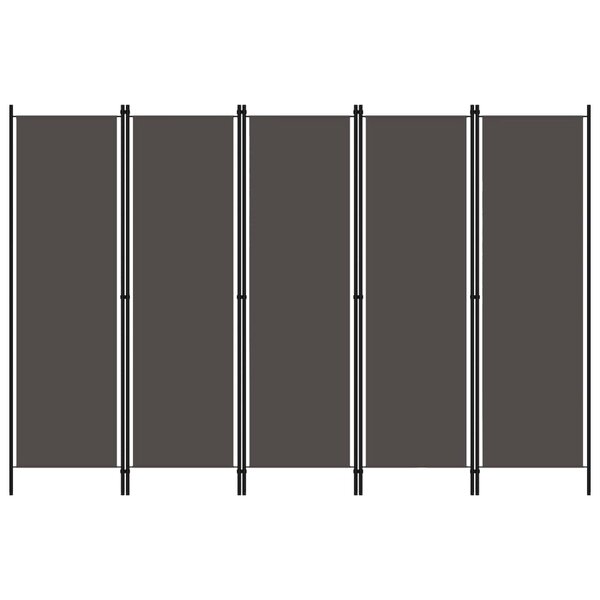 vidaXL Cloison de séparation 5 panneaux Anthtracite 250x180 cm