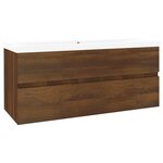 vidaXL Meuble lavabo avec bassin intégré Chêne brun Bois d'ingénierie