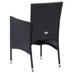 vidaXL Ensemble à manger de jardin coussins 9Pièces Résine tressée Noir