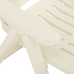 vidaXL Chaises inclinables de jardin 2 Pièces Plastique Blanc