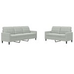 vidaXL Ensemble de canapés 2 Pièces avec coussins Gris clair Velours