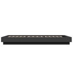 vidaXL Cadre de lit avec lumières LED noir 90x200 cm bois d'ingénierie