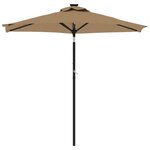vidaXL Parasol de jardin avec LED mât en acier taupe 225x225x212 cm