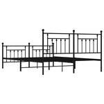 vidaXL Cadre de lit métal avec tête de lit/pied de lit noir 183x213 cm