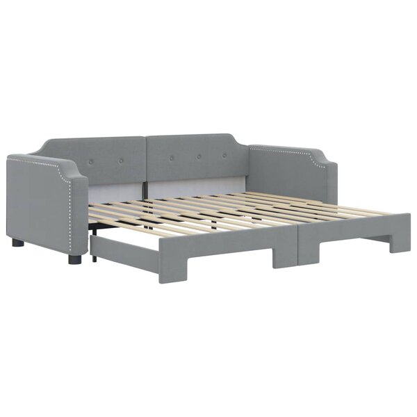 vidaXL Lit de jour avec lit gigogne gris clair 80x200 cm tissu