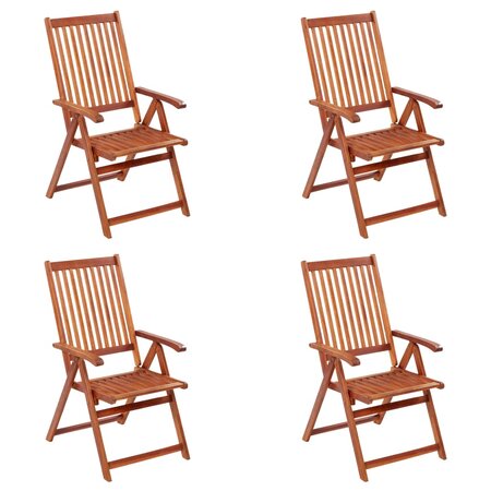 vidaXL Chaises pliables de jardin 4 Pièces Bois d'acacia solide