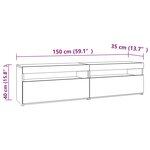 vidaXL Meubles TV avec lumières LED 2 Pièces Chêne fumé 75x35x40 cm