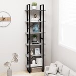 vidaXL Étagère de rangement Gris béton 60x30x210 cm Bois d'ingénierie