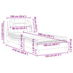 vidaXL Lit avec matelas noir 100x200 cm similicuir