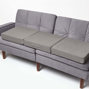 Coussin d'assise déhoussable pour canapé 3 places en coton  Gris foncé - HOMESCAPES