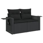 vidaXL Salon de jardin 9 Pièces avec coussins noir résine tressée