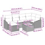 vidaXL Ensemble de Canapés de Jardin 7 pièces avec Cousins Gris Rattan Poly