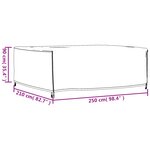 vidaXL Housse de salon de jardin noir 250x210x90 cm imperméable 420D