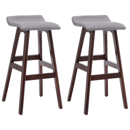 vidaXL Tabourets de bar lot de 2 gris clair tissu