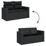 vidaXL Salon de jardin 11 Pièces avec coussins noir résine tressée